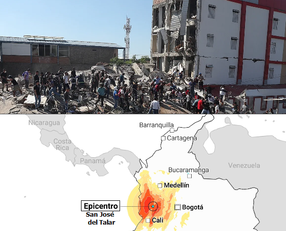 Colombia frente al peor terremoto en décadas en pleno recambio presidencial