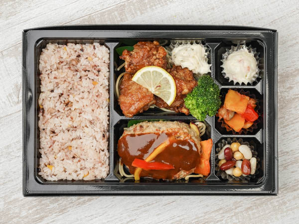 サムネイル： 【ステーキ＆グリル -S-】06.デミハンバーグとチキン南蛮BOX