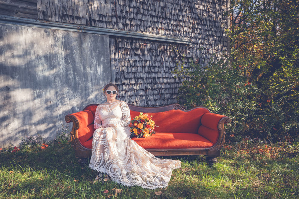 Vintage Sofa for Wedding in Maine