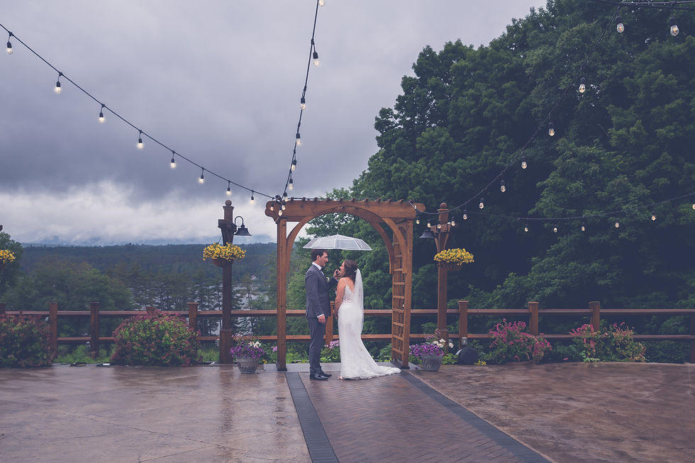 High angle view of the beautifully decorated covered pavilion at The Tarry Awhile Resort