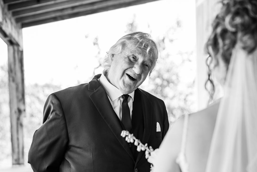 First look - Maine barn wedding