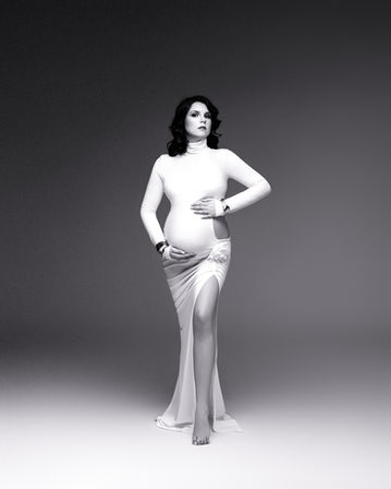 kismama sminkkel és hajjal fotózás