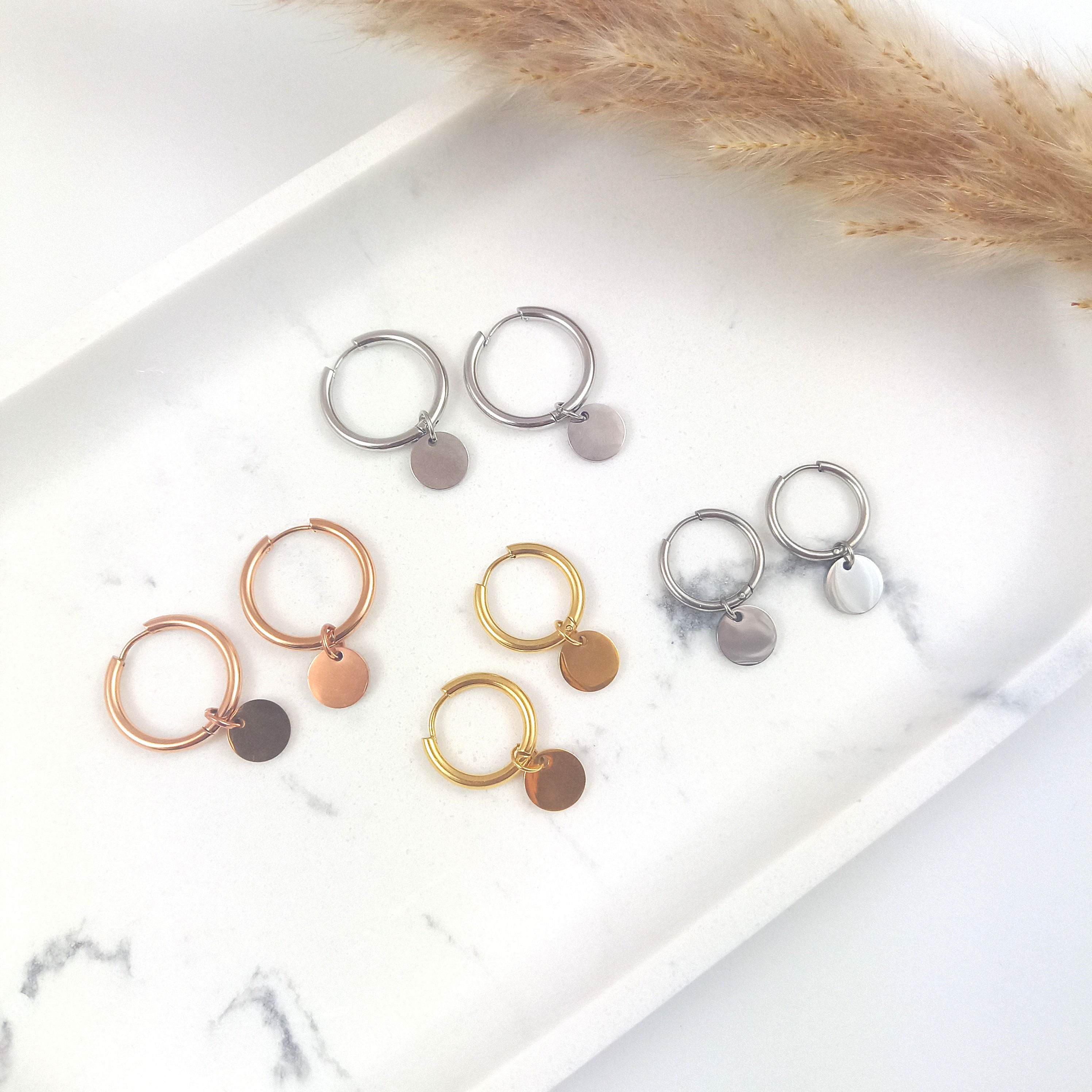 Creolen mit Plättchen-Anhänger