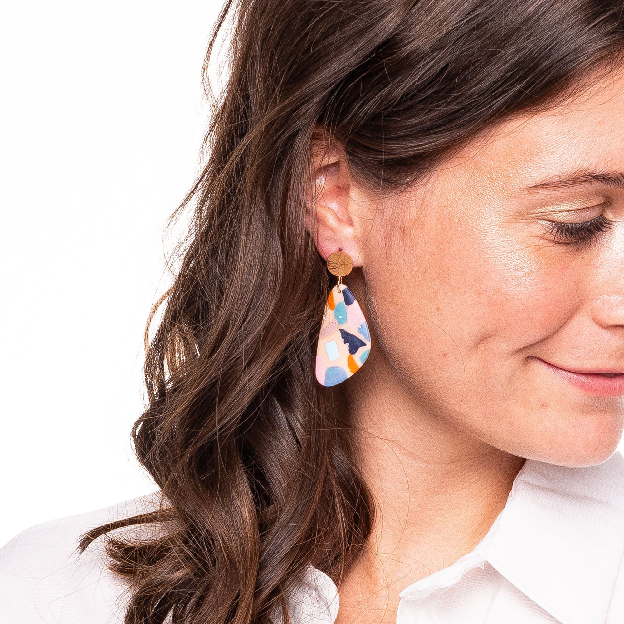 Ohrringe "Drops" in Terrazzo-Optik