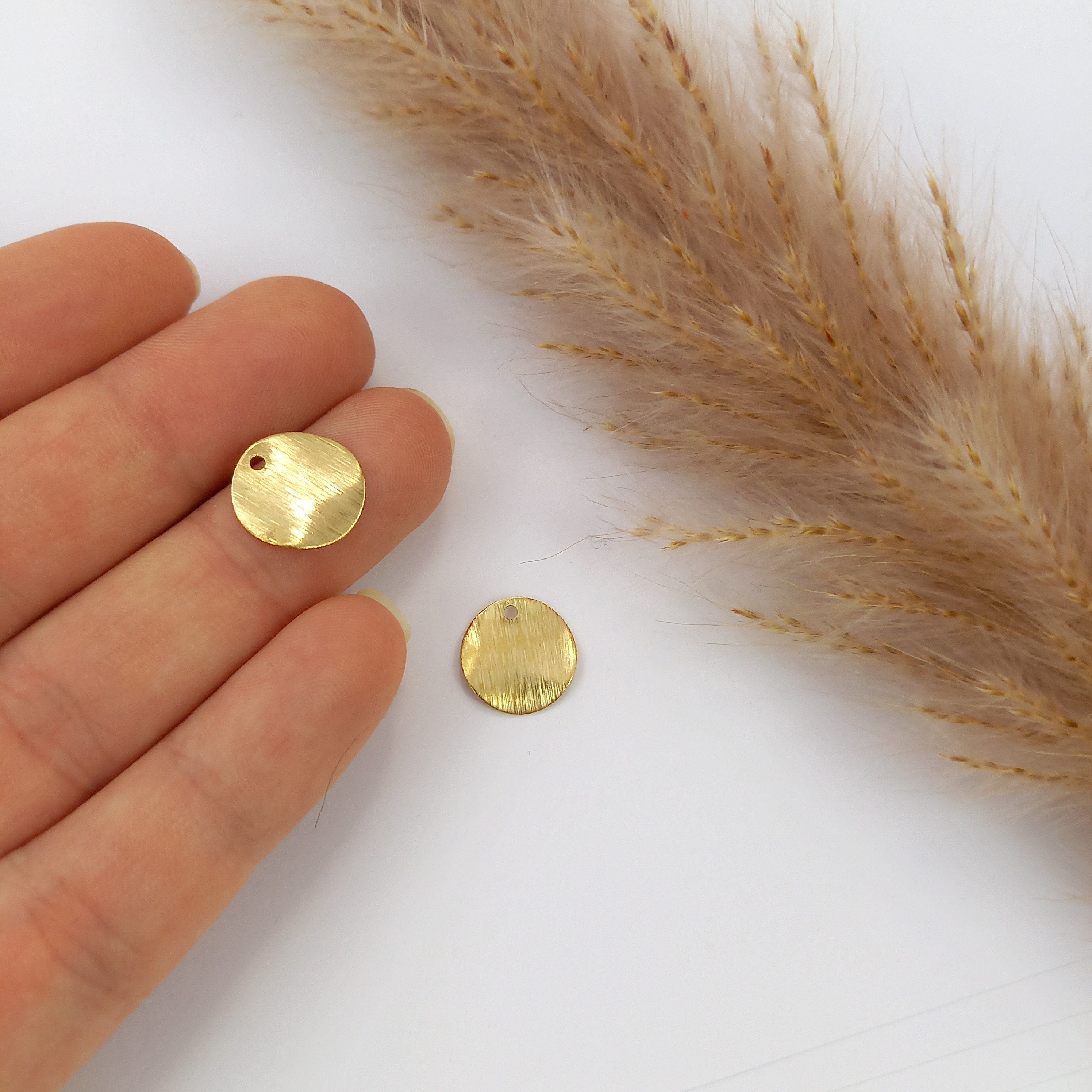 Wechselanhänger "gewelltes Plättchen" gold