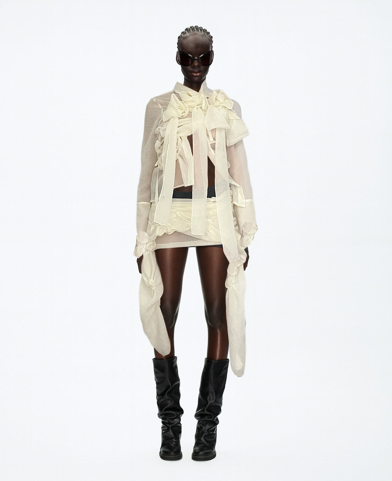 Ivory Veil Bow Blouse