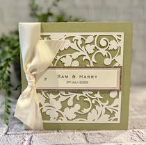 sage wedding invitation