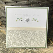 silver and foliage invitation