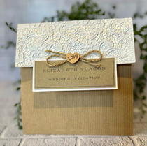 Kraft rustic, twine wedding invitations