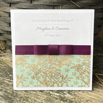 burgundy sage and gold invitation