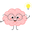 Ilustración de cerebro con una idea