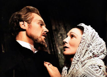 Marius Goring as Johannes Rosmer and Lucie Mannheim as Rebecca West in 'Rosmersholm' by Henrik Ibsen at the Arts Theatre, London July 1948