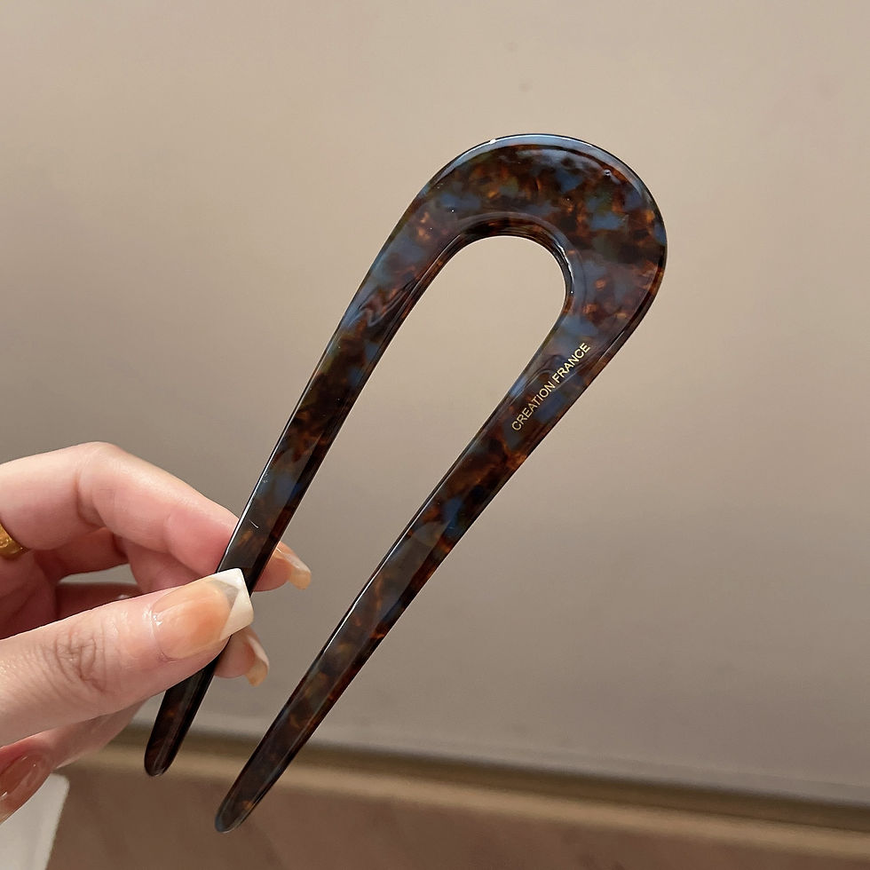 Thumbnail: VANIKA new fashion multi-colour acetate hair clips women's elegant U-shaped hair
