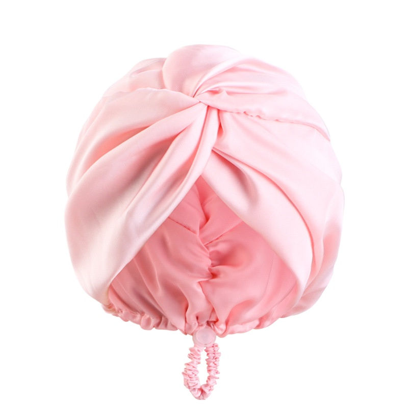 Thumbnail: Soft Silky Double Layer Satin Bonnet for Women Solid Color Sleeping Hat Elastic 