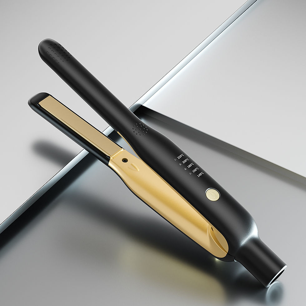 Thumbnail: 2-in-1 Mini Hair Straightener & Curler - Ceramic Fast Heating 140-220°C - Porta