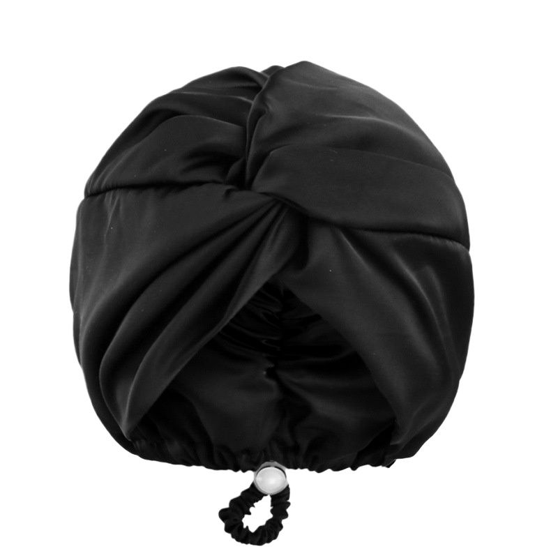 Thumbnail: Soft Silky Double Layer Satin Bonnet for Women Solid Color Sleeping Hat Elastic 