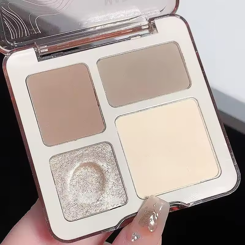Three-dimensional facial four-color highlight contour palette,matte long-lasting