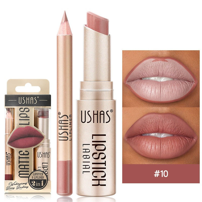 Thumbnail: Professional 2PCS Lip Liner Lipstick Set Matte Finish High Pigment Long Lasting 