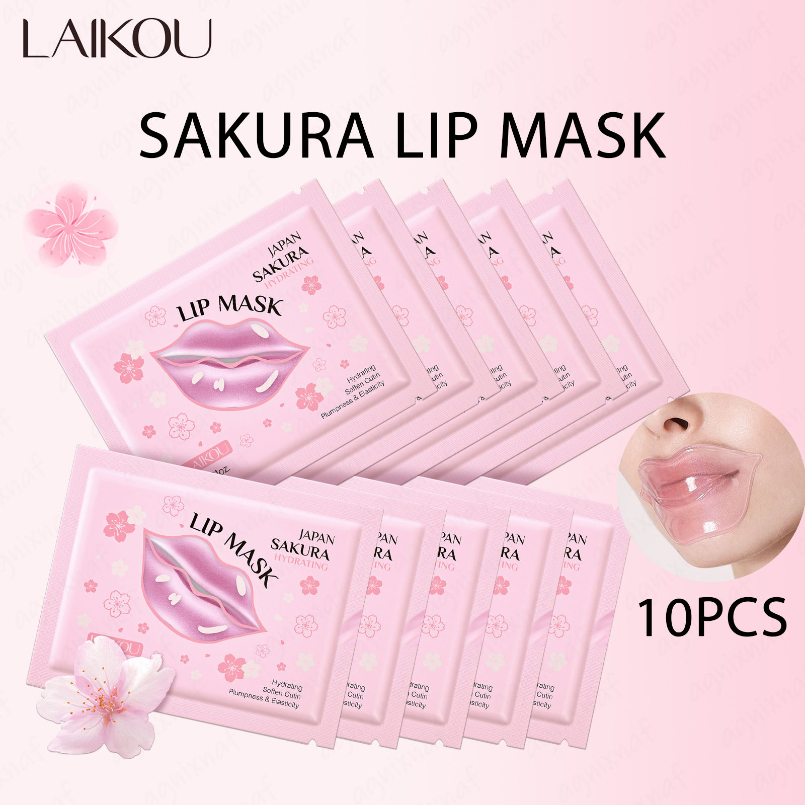 LAIKOU 5/10pcs Lip Mask Lip Care Moisturizing Hydrating Repair Lighten Lip Lines