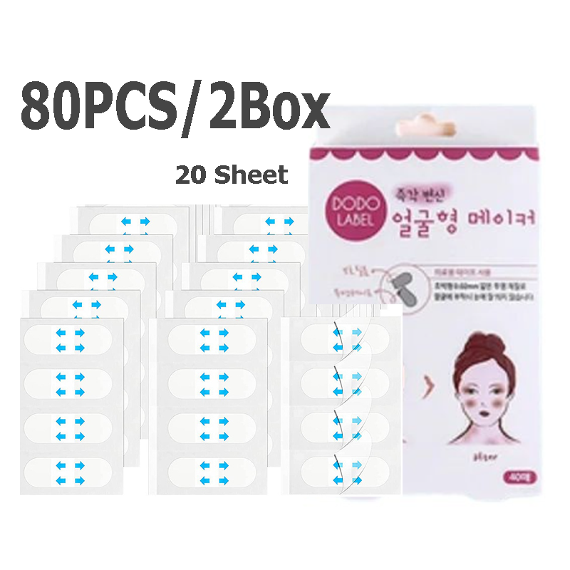 Thumbnail: 4/80Pcs V Lift Face Sticker Invisible Makeup Adhesive Lift Face Tape Slim Patch 