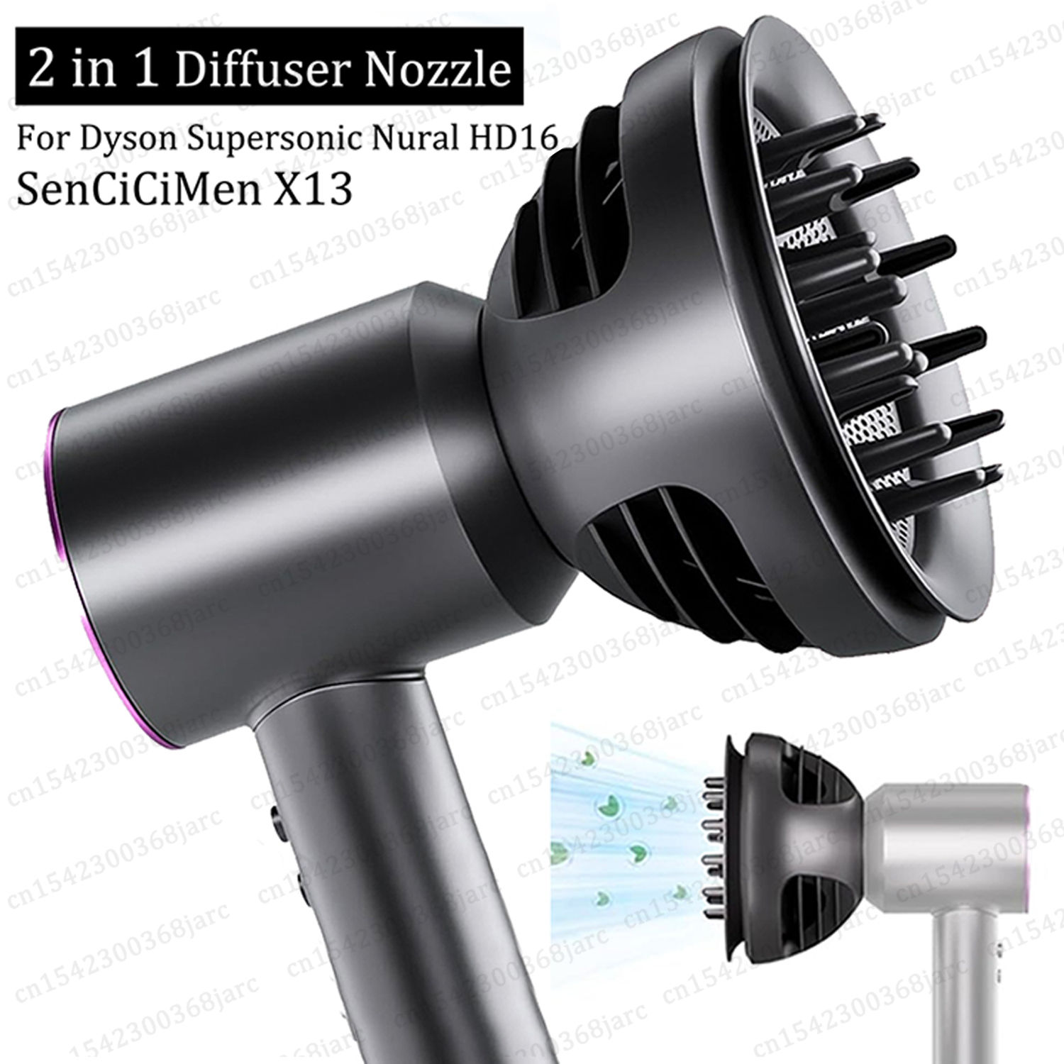 2 In 1 New Diffuser Nozzle for Dyson Supersonic HD16 Nural SenCiciMen X13 Hair D