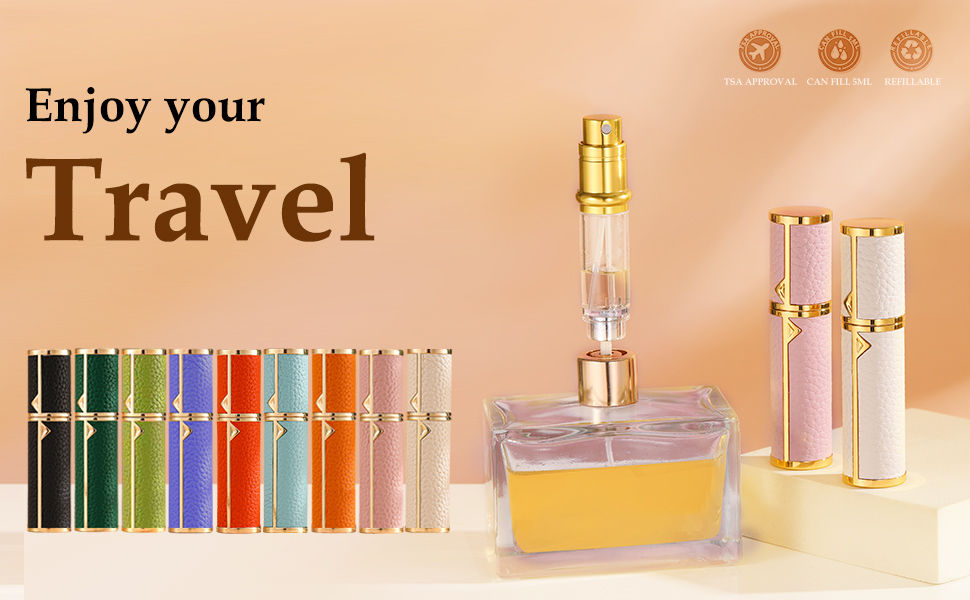 Thumbnail: 5ml PU leather mini perfume Atomizer Bottle Sprayer Suitable for Boarding Tight 