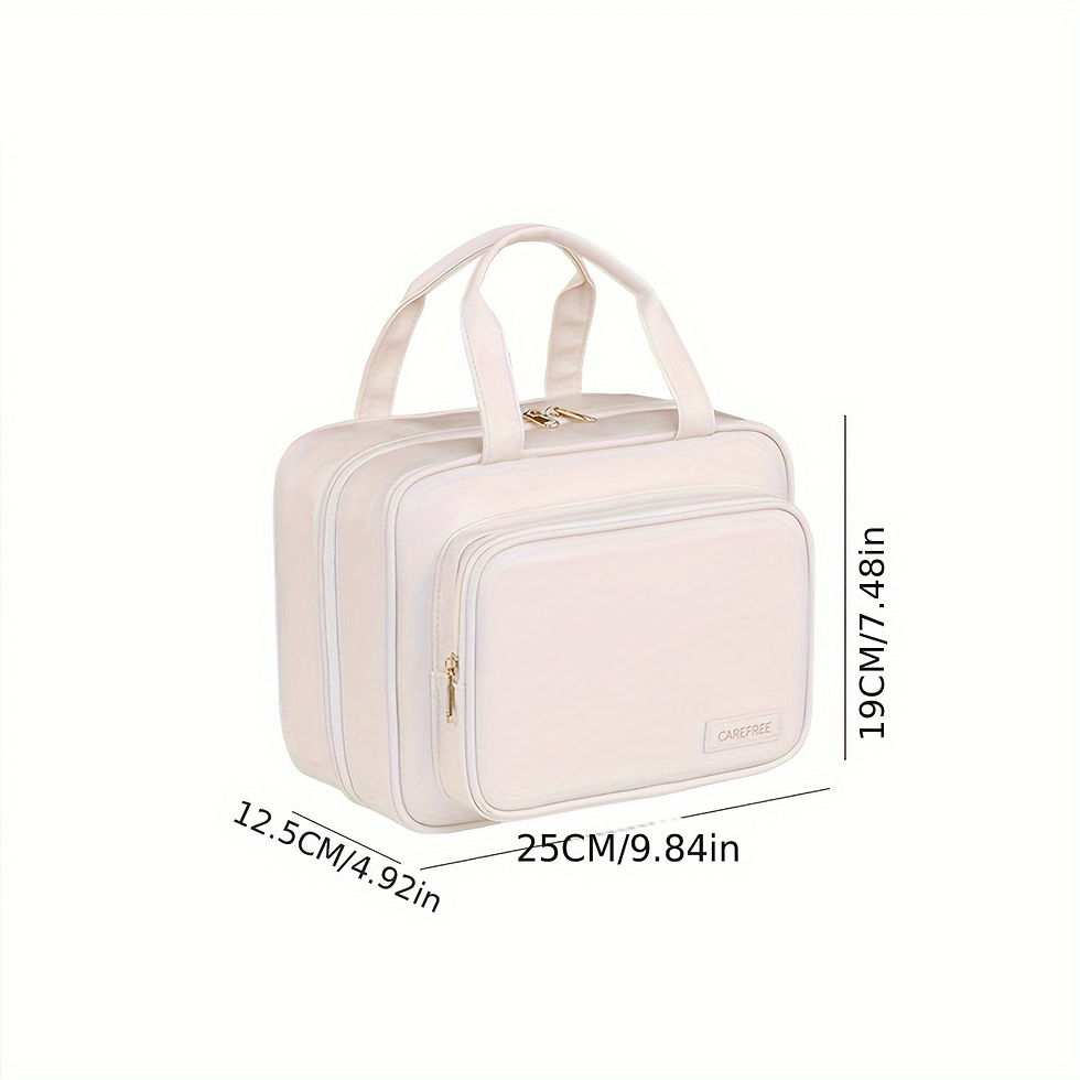 Thumbnail: New PU Leather Hanging Cosmetic Bag For Women Portable Storage Makeup Organizer 