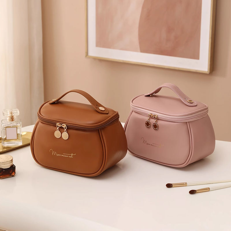 Thumbnail: New PU Leather Cosmetic Bag For Women Multi-Functional Portable Travel Storage M