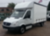 Luton van with curatinside and tail lift