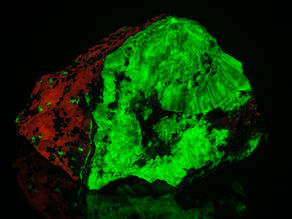 Very Phosphorescent Radiating Willemite, on Calcite - Franklin, NJ