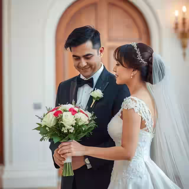 Groom and bride at altar preparing for vow exchange in South Jersey by Sean John Photography