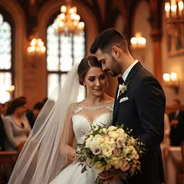 bride and groom in chapel in South Jersey by Sean John Photography