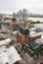 The Beauty of Contrast - Williamsburg historic buildings besides contemporary architecture.