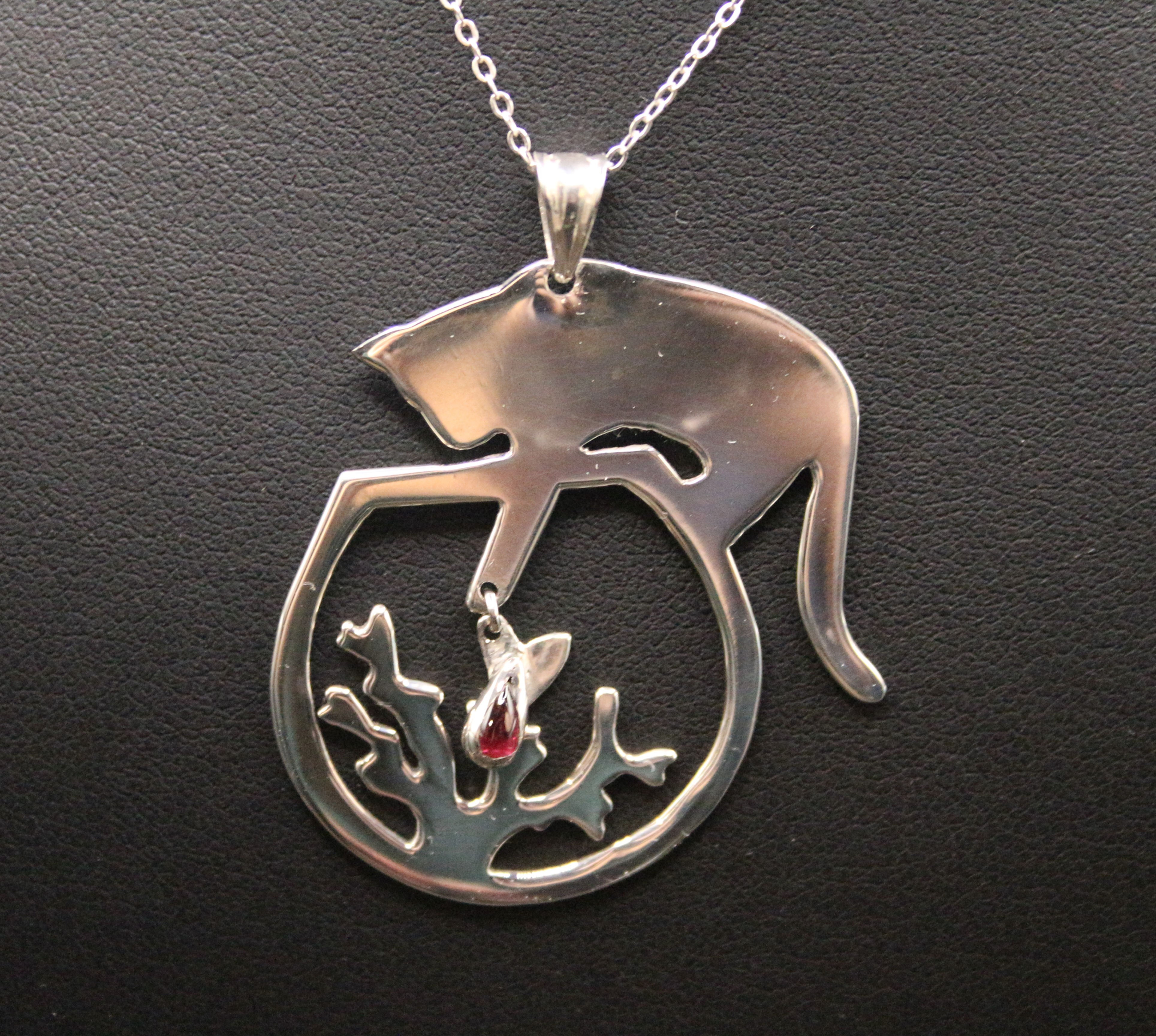 Naughty cat pendant