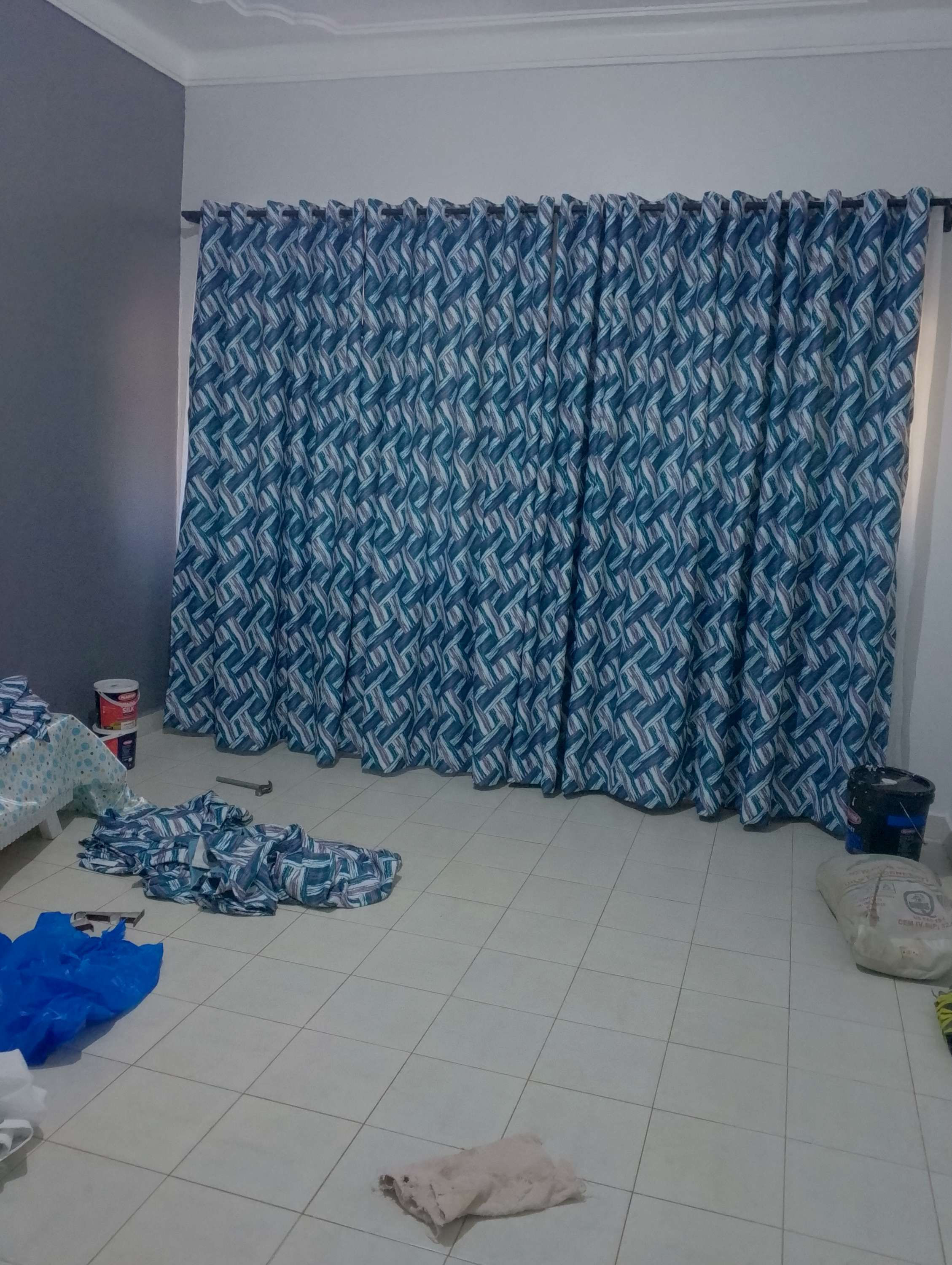 Turquoise curtains 