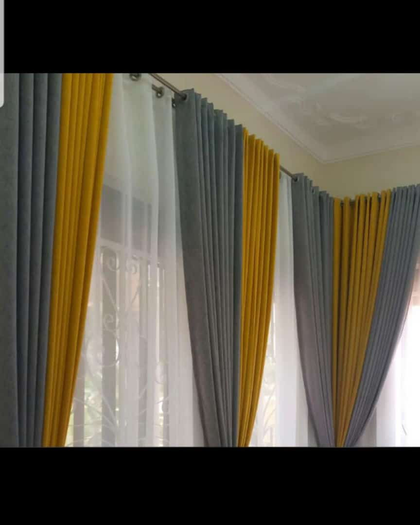 Yellow and Gray Curtains 
