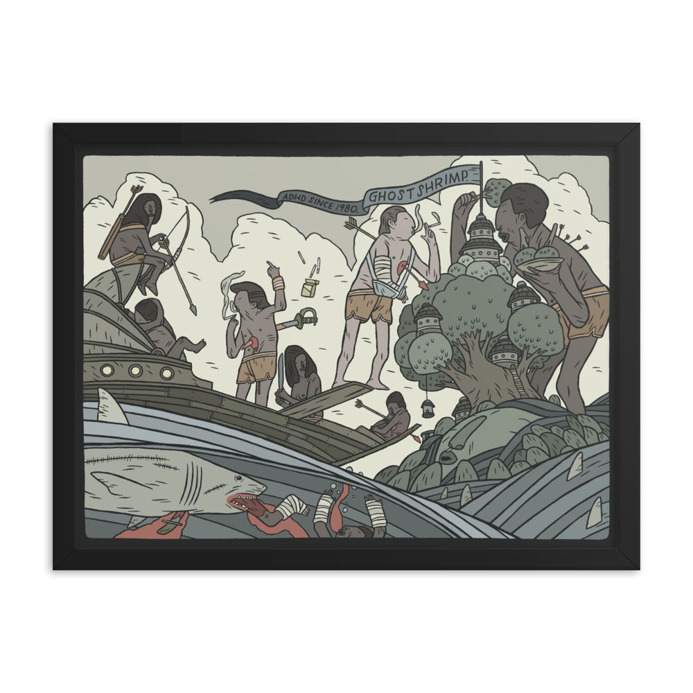 ADHD SINCE 1980 24 x 18in Framed Giclee Print