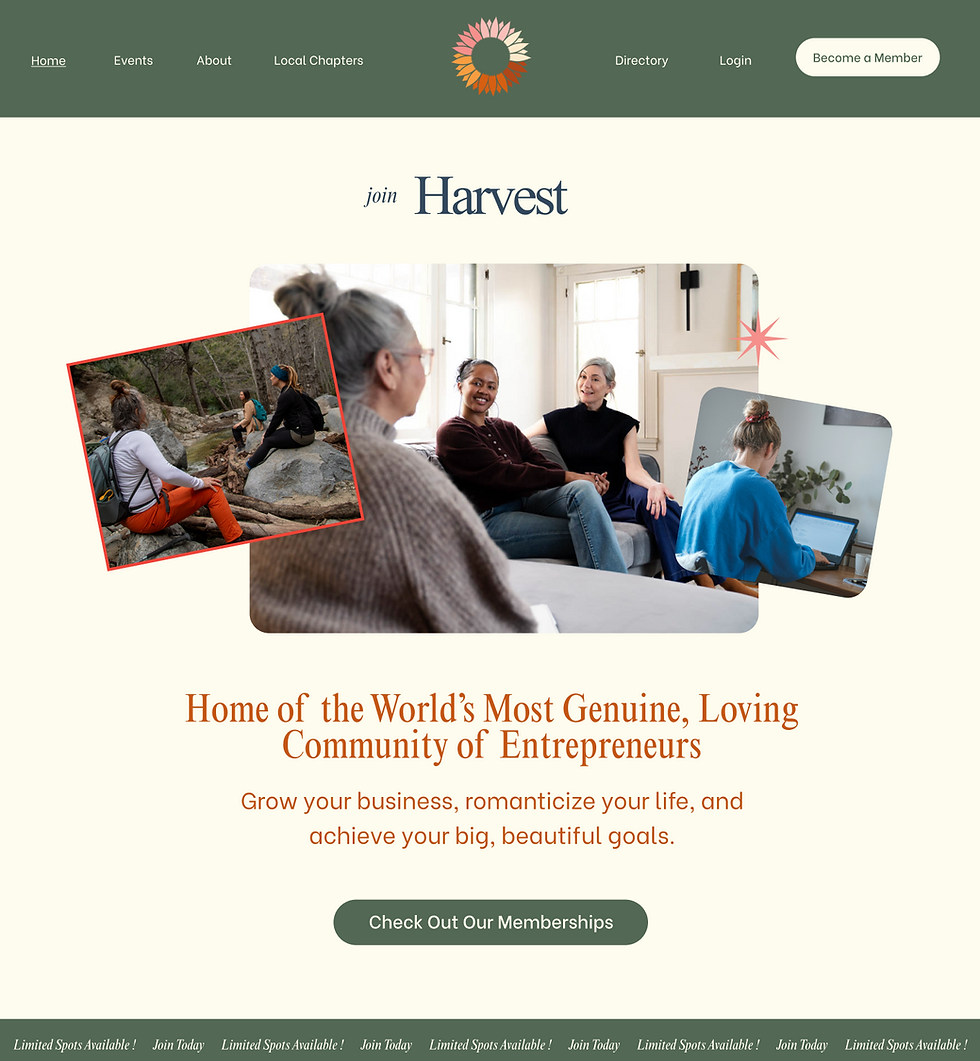 Harvest Goal Collective Website Homepage