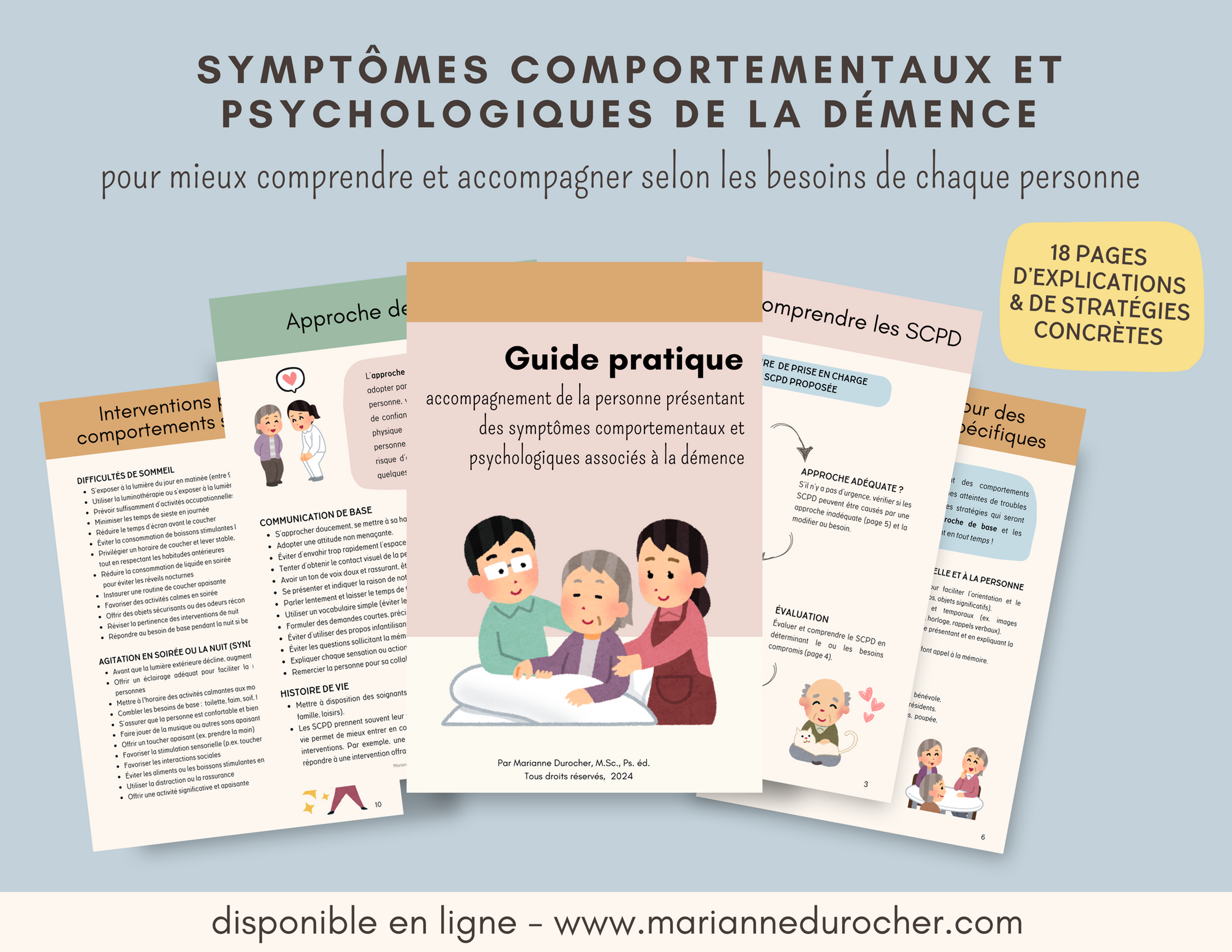 Guide pratique : trouble neurocognitif majeur et SCPD (symptômes comportementaux et cognitifs de la démence) approche de base