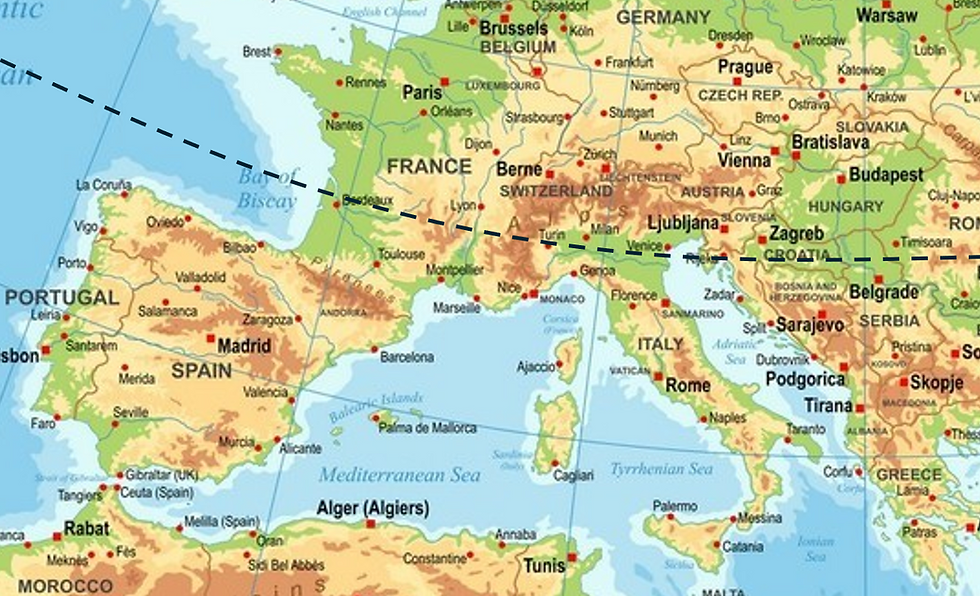 Parallel 54 in Western Europe