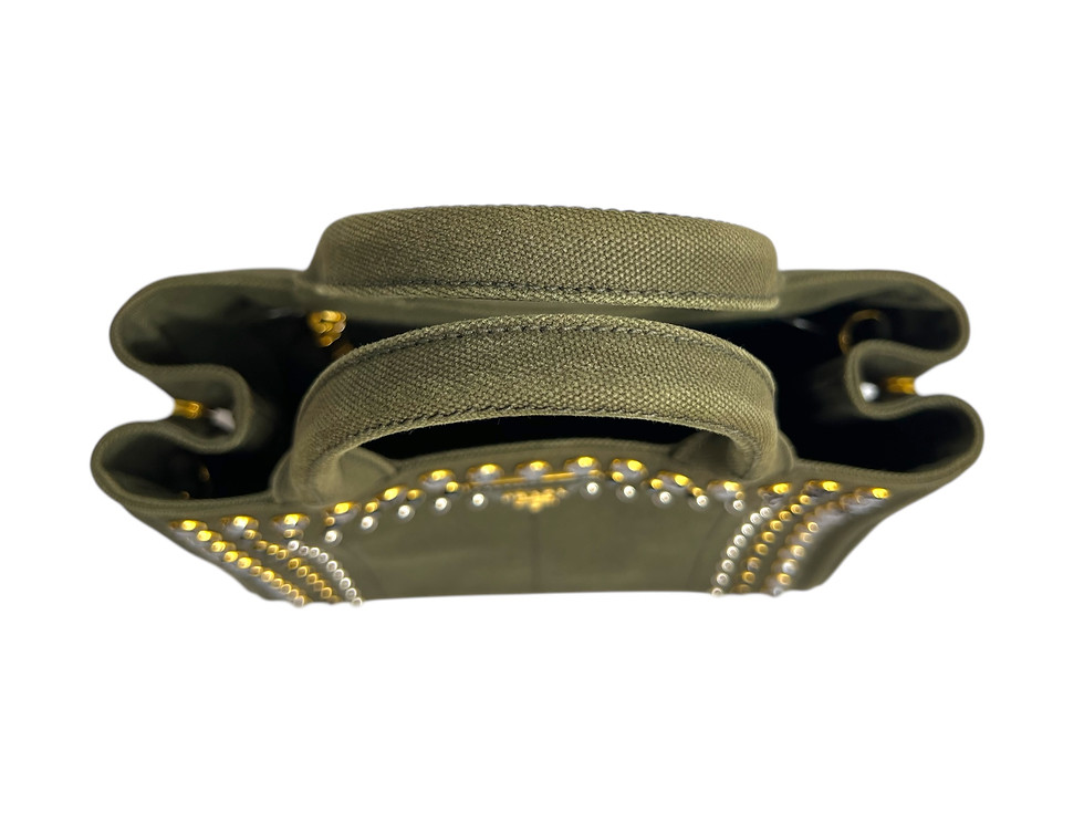 Thumbnail: Prada Canapa Studed PM 2 Way Bag