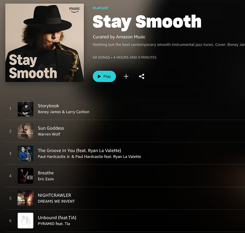 PYRAMID「Unbound(feat.TiA）」がAmazon Music USの「Stay Smooth」にプレイリスト・イン！