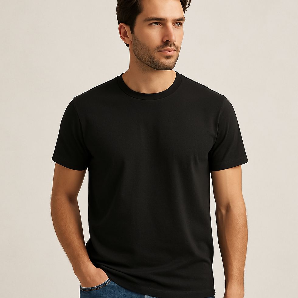Man in black crew neck t-shirt with hand in pocket, My Site 48.