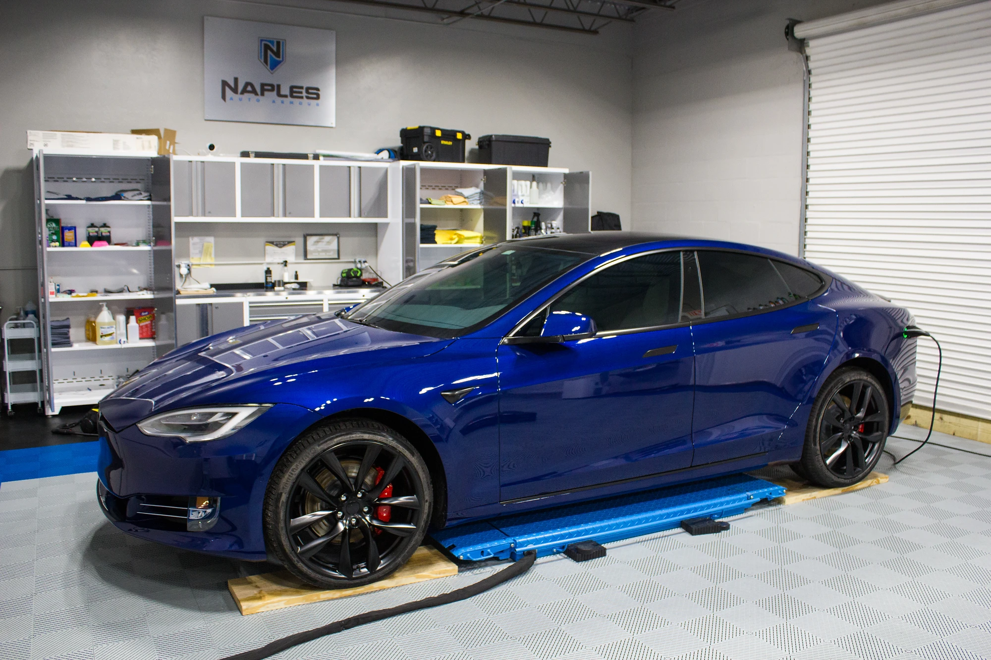 2020 Tesla Model S Dual Motor Ocean Blue Metallic Full Body Paint Protection Film