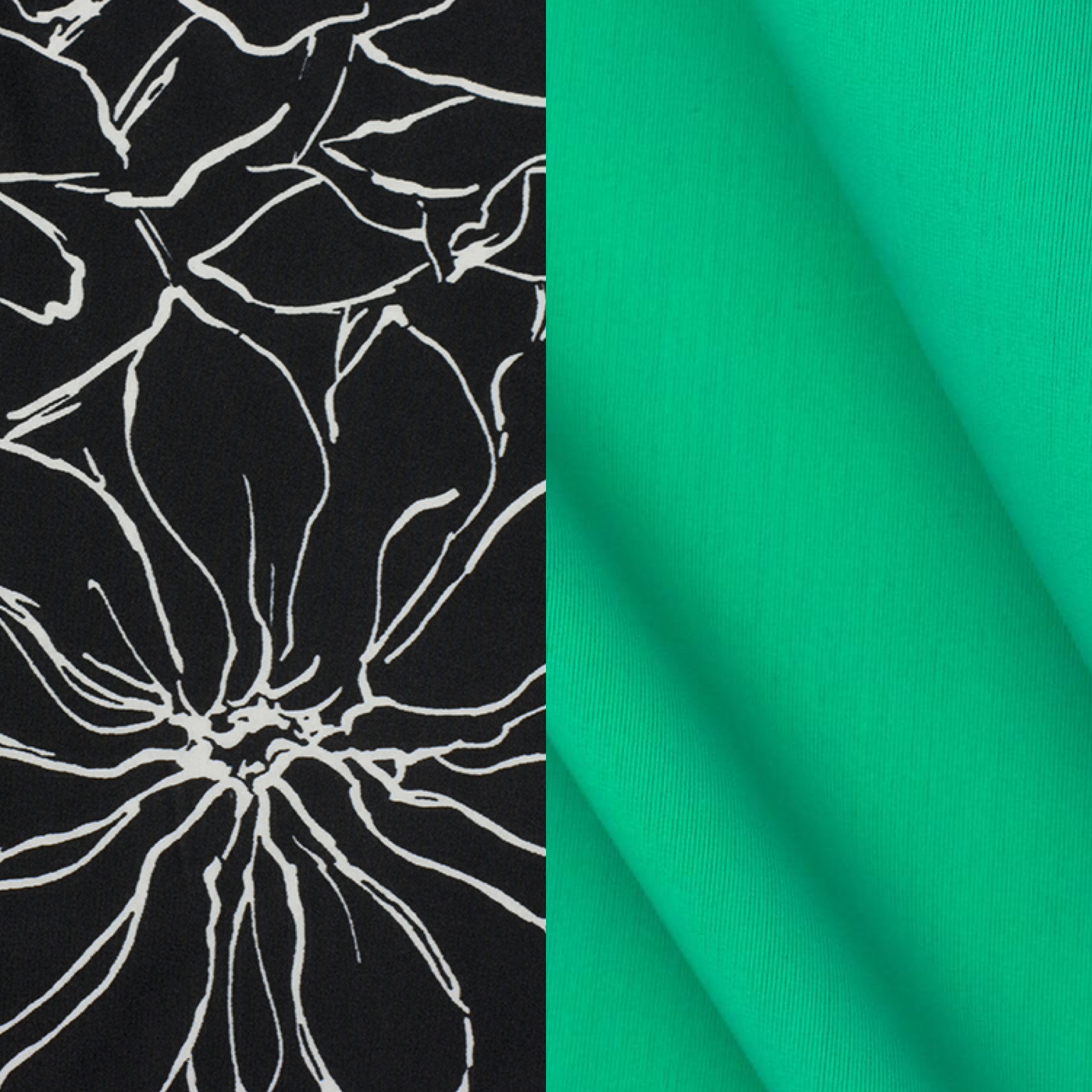 B&W Flower/Green
