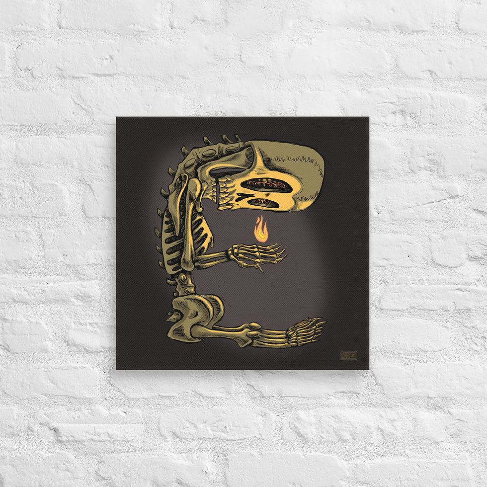 Thumbnail: PONDER SKULL Canvas Print