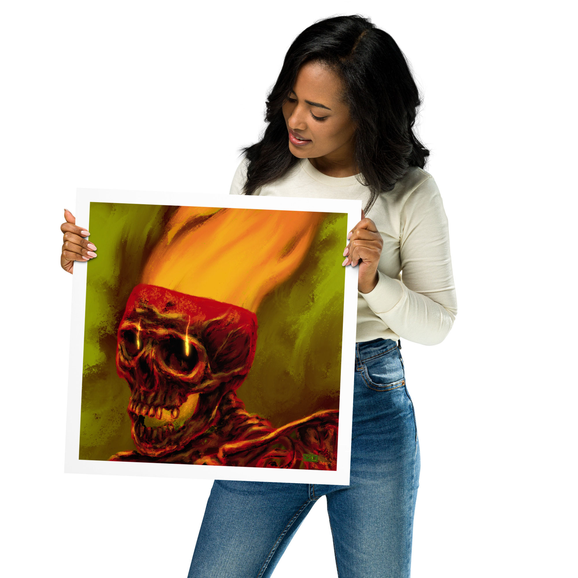 BLAZING SKULL Unframed print