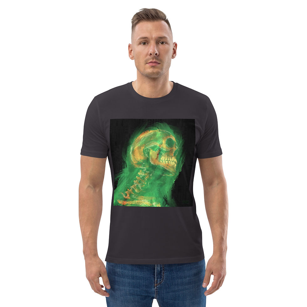 Thumbnail: BONEGHOST IN GREEN Unisex organic cotton t-shirt