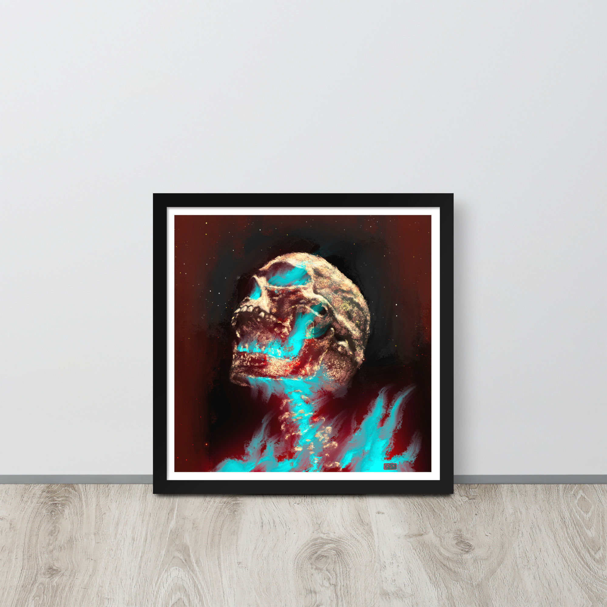 BLUE BLAZES framed  poster