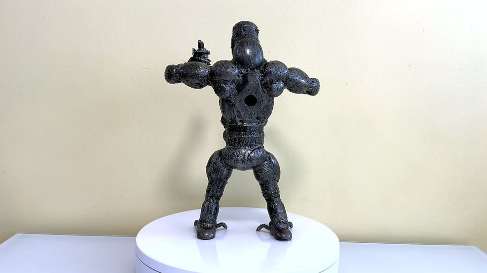 Thumbnail: Video of Metal Kong inspired recycled metal sculpture showing full 360-degree view
